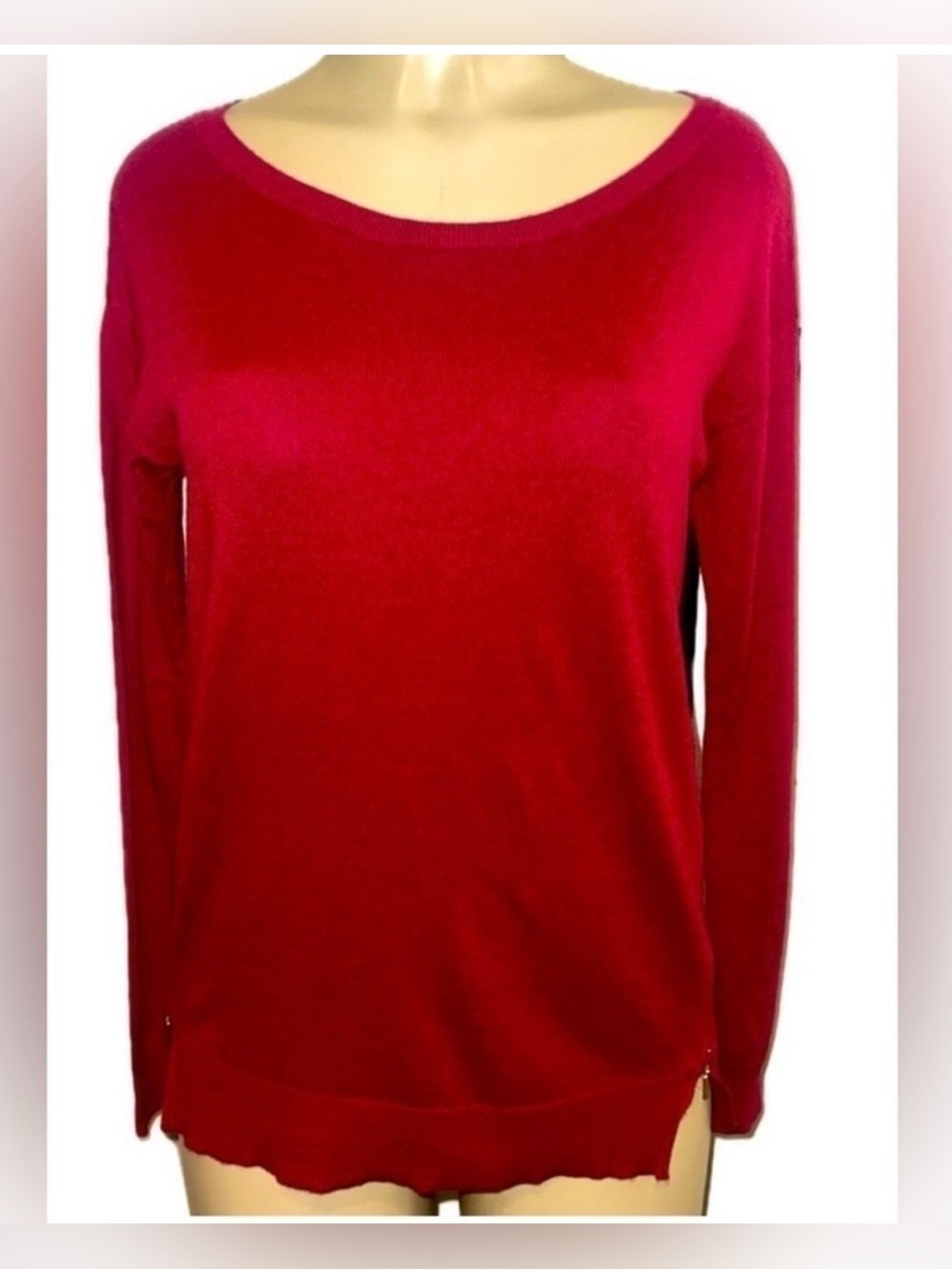 Banana Republic Crew Neck Long Sleeve Zipper Detail Sweater  Small